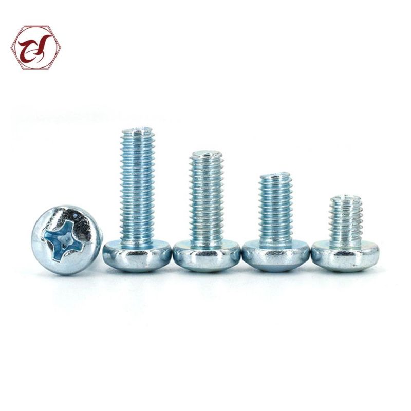 Common Bolt DIN7985 Carbon Steel Screws Machine Screw Jp Bolt Zinc Plated Pan Head Bolt