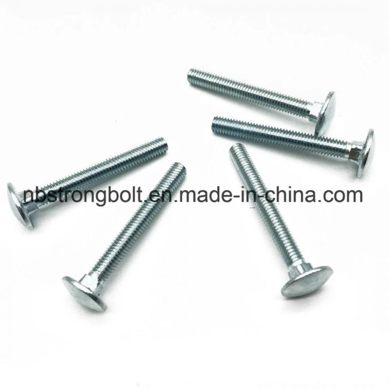 10% off Mushroom Head Square Neck Bolt DIN603 Gr. 4.8 with White Zinc Plated Cr3+