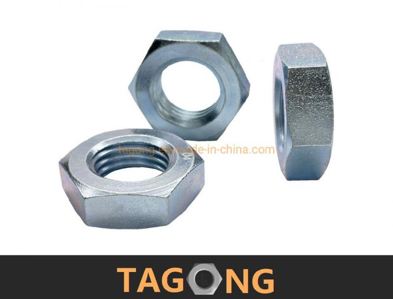 Zinc Plated Class4 Hexagon Nuts M48 DIN439 Thin Nuts