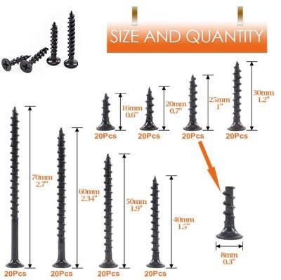 Coarse Thread Drywall Screw with Phillips Drive Black Oxide Finish