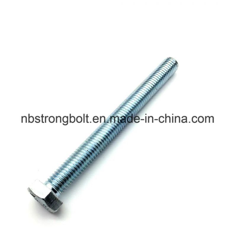 DIN933 Hex Bolt Gr. 8.8 with White Zinc Plated Cr3+ M10X140