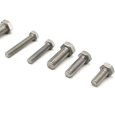 Fastener Stainless Steel 304 316 DIN931 DIN933 ANSI Hex Head Bolt and Nut for Steel Structural/Bridge/Power Projects