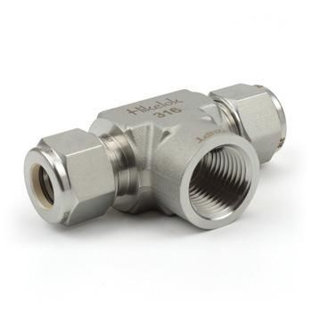 Stainless Steel Double Ferrules Compression Tube Fittings Male Female Branch Tee