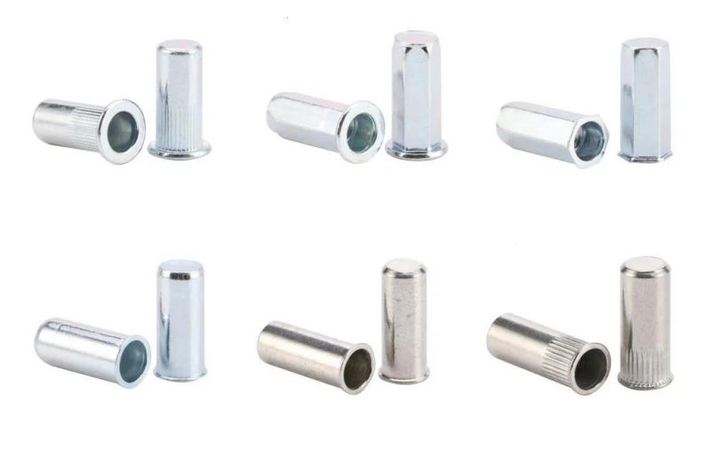 Large Head, Flat Head Rivet Nuts, Reduce Head. Thin Head Rivet Nuts, Small Csk Head, Csk Head Rivet Nut Knurled Body, Full Hex Body. Blind Rivet Nuts.