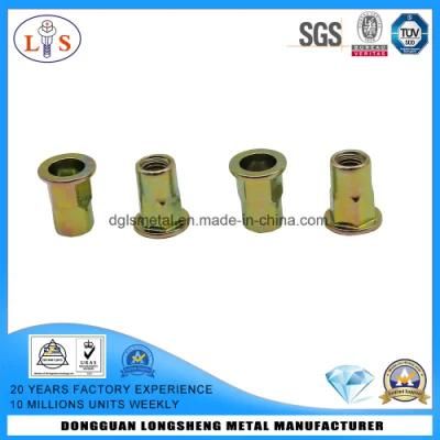 Threaded Insert Nut with Yellow Zinc Plated