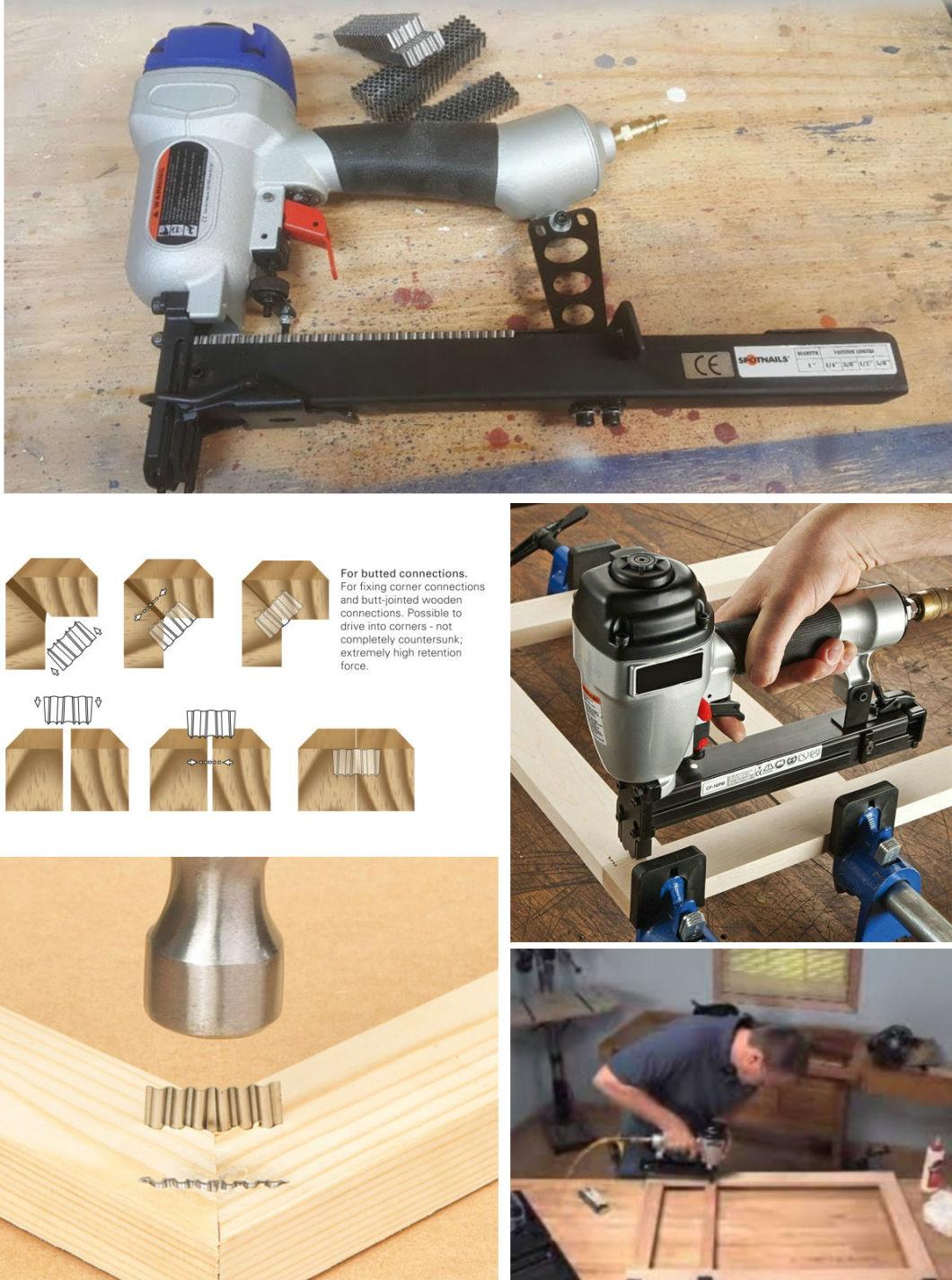 Three Corrugated Fasteners as Joiner for Furnituring