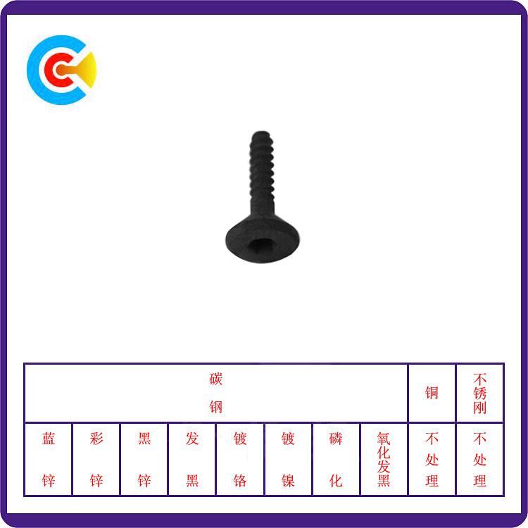 DIN/ANSI/BS/JIS Carbon-Steel/Stainless-Steel Hex Socket (Allen) Non-Standard Flat /Countersunk Self Tapping Screws
