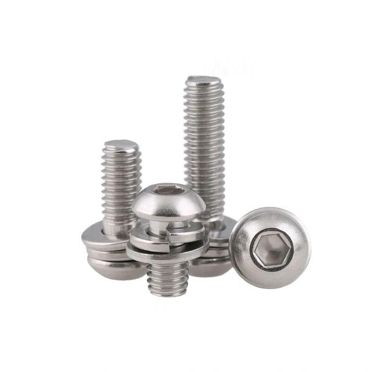 Color Hex Head Phillips Galvanized Screw Steel Phillips Recessed Sems Screw with Square Washer with Spring and Flat Washer Steel