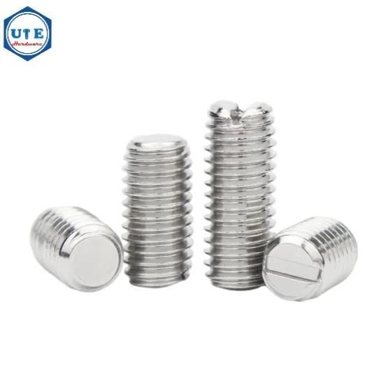 ISO 4766 Stainless Steel 304 316 Grub Screw DIN 551 Slotted Set Screw with Flat Point
