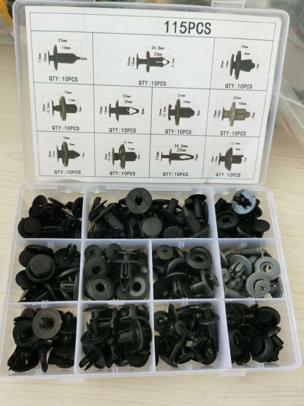 115PCS Car Clip Most Popular Sizes Auto Push Pin Rivets Set Bumper Retainer Clips Car Plastic Rivets Fasteners Push Retainer Kit