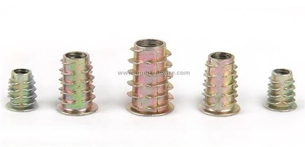 Color Zinc Plated Zinc Alloy Wood Insert Nut M6/M8/M10