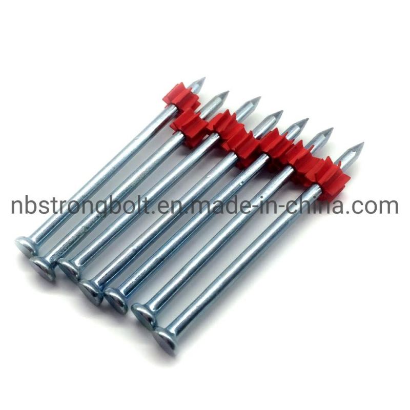 High-Strength Shooting Nail, White Zinc Plated with Red Washer 3.7X3"