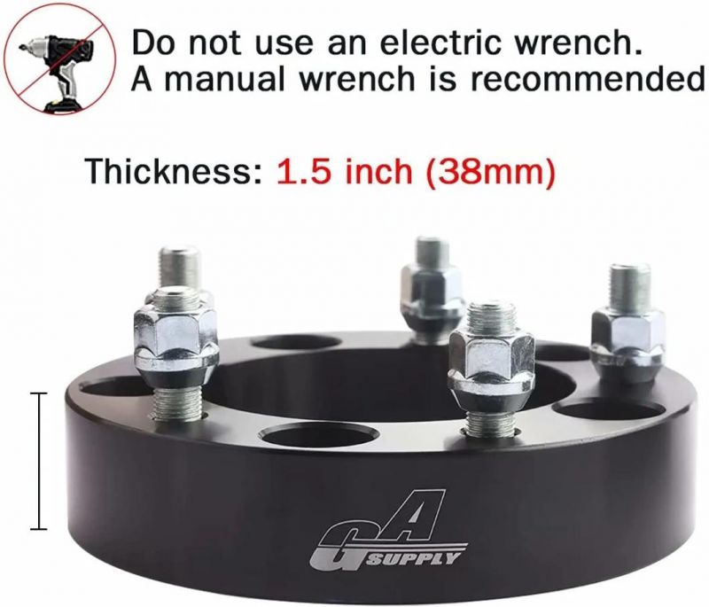 5X5.5 to 5X5.5 Wheel Spacers with 1.5" 108mm Hub Bore 1/2-20 Studs
