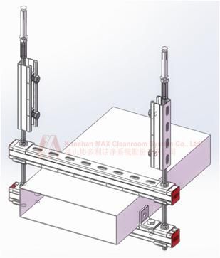 Integrated Support and Hanger for Cleanroom