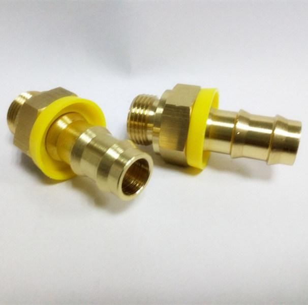 Brass Male Female Hose Nipple Adapter with Yellow Plastic Cap for Water