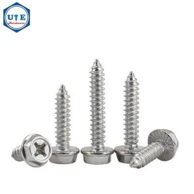 Stainless Steel Screw Hex Indent Washer Head Self Tapping Screw