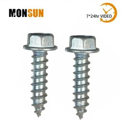 DIN 6928 C Bzp Hex Flange Head Blue Zinc Plated Self Tapping Sheet Metal Screws Made in China