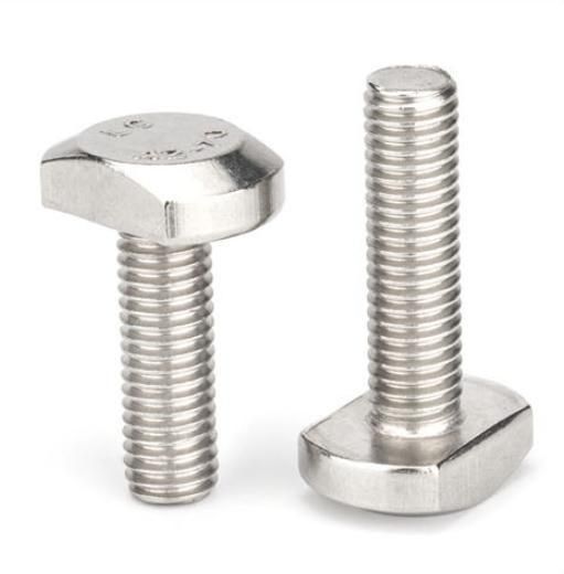 Stainless Steel 304/316 DIN186 T Bolt M6 Hammer Screw Head T Bolt