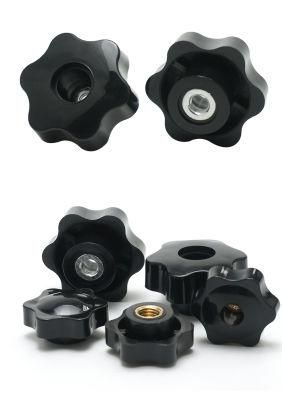 M5 M6 M8 M10 Hand Tighten Nuts Handle Threaded Star Mechanical Black Thumb Nuts Clamping Knob Manual Nut