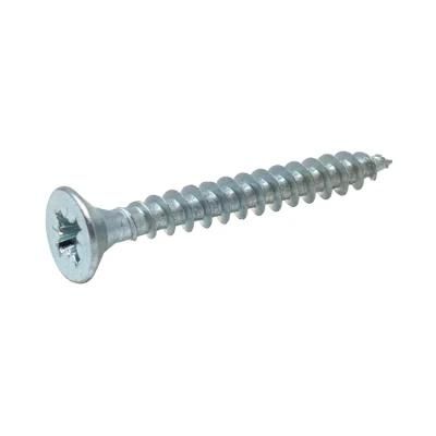 China Factory Supply Flat Head Pozi Screws Chipboard Screw White Zinc Plated