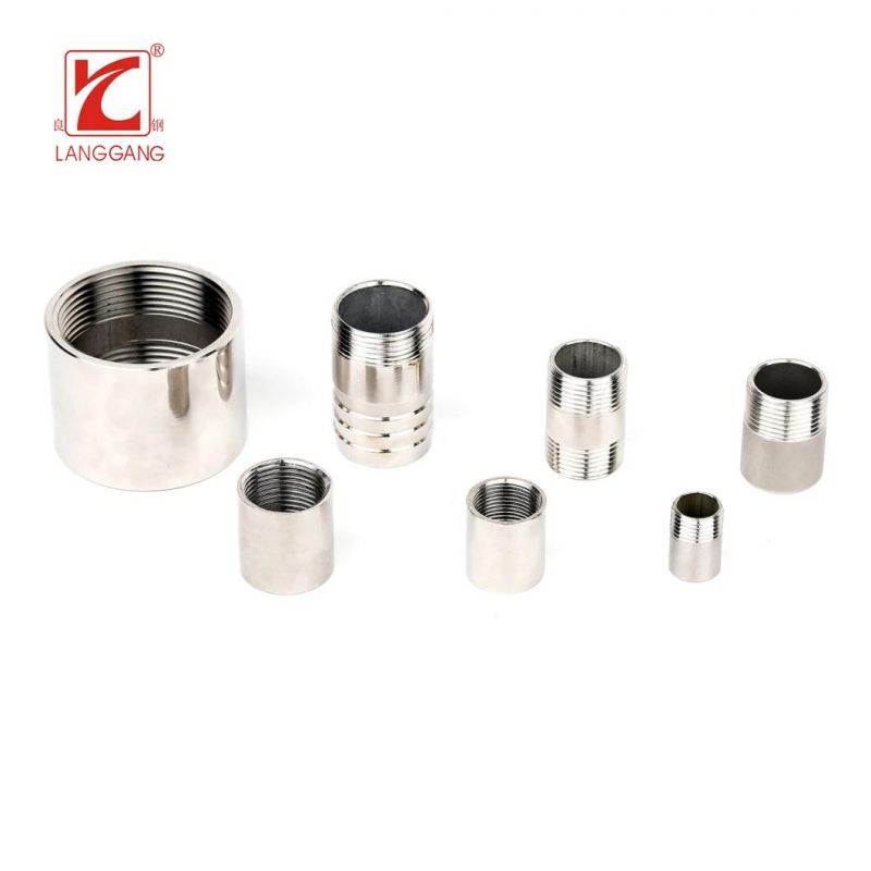 Stainless Steel Pipe Nipple Forged Pipe Fittings High Pressure Thread Connectors