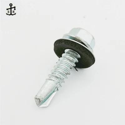 Roofing Screw with Washer Rubber Hex Head Self Drilling Screw with EPDM Bonded Washer China