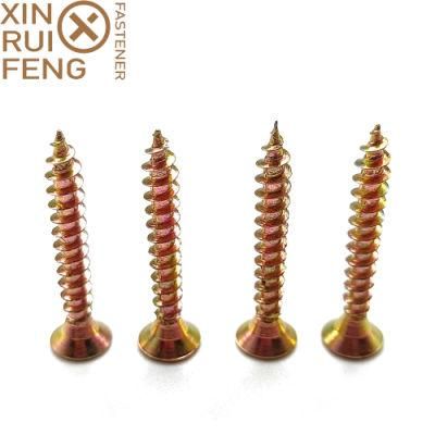 China Wholesale ISO Certificate Wood Nail Yellow Zinc Carbon Steel Chipboard Screw