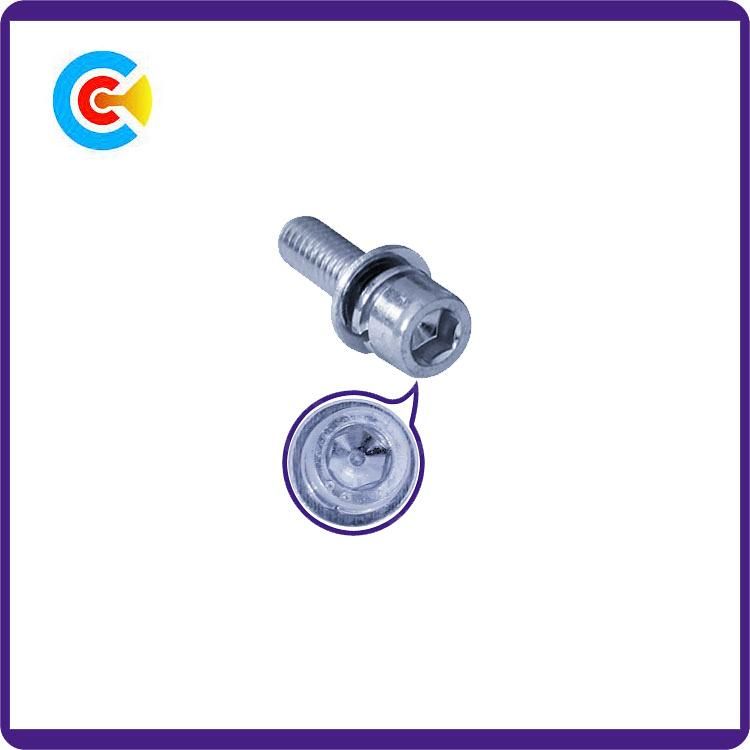 DIN/ANSI/BS/JIS Carbon-Steel/Stainless-Steel Combination Screw Stainless Steel Hexagonal Headband Pad Screw