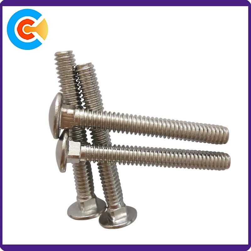 Carbon Steel M6 Zinc Plating Tound Head Carriage Screw