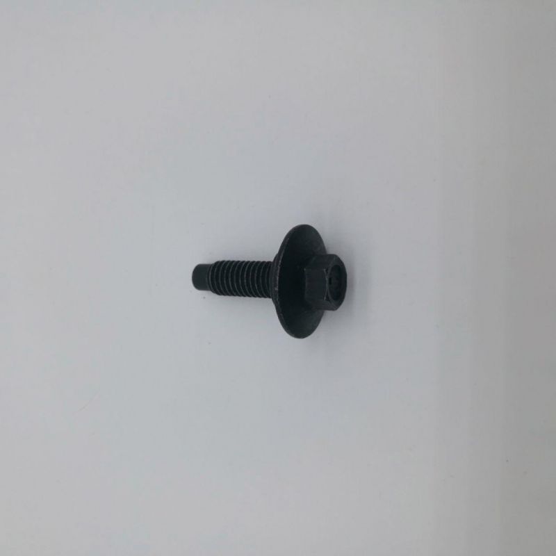 Black Finish Hex Flange Head Bolts with Dog Point