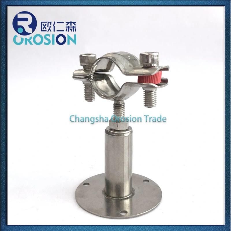 Stainless Steel Food Grade Pipe Holder Pipe Fitting with Plate