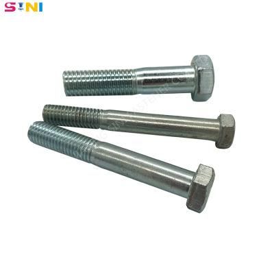 China Fastener Hex Bolt Customized Grade 8.8 Zinc Plated Carbon Steel Hex Head Bolts DIN933 DIN931