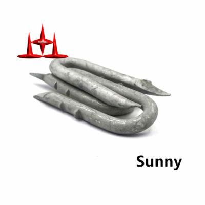 50mm X 4.0mm HDG Barbed Staples Nails 50mm Galvanized U Staples Nails 15kg Bucket Barbed Staples Nails
