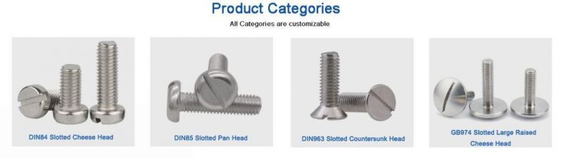 High Quality H59 H62 Slotted Countersunk Head Machine Screw Brass Screw DIN963 ISO2009
