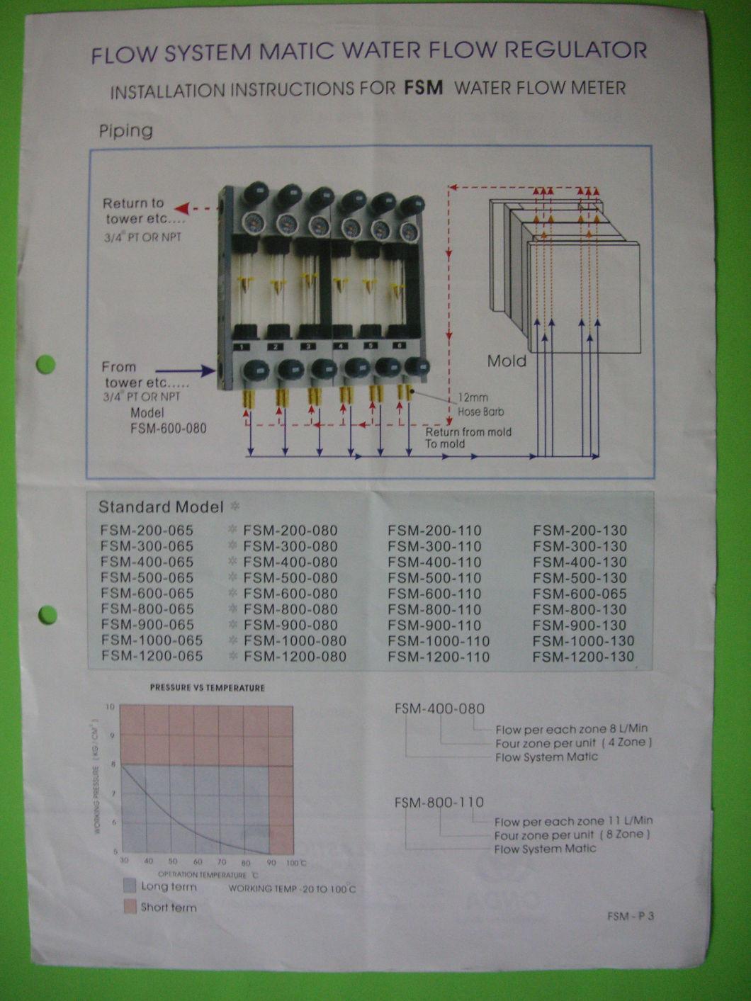 4 Zone Precison Water Flow Regulator for Injection Machine