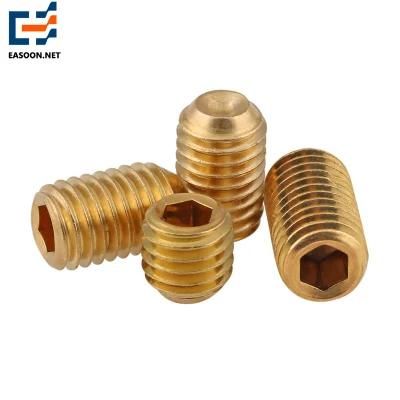 Concave End Hex Socket Set Screw DIN916 Brass Grub Screw for Machine