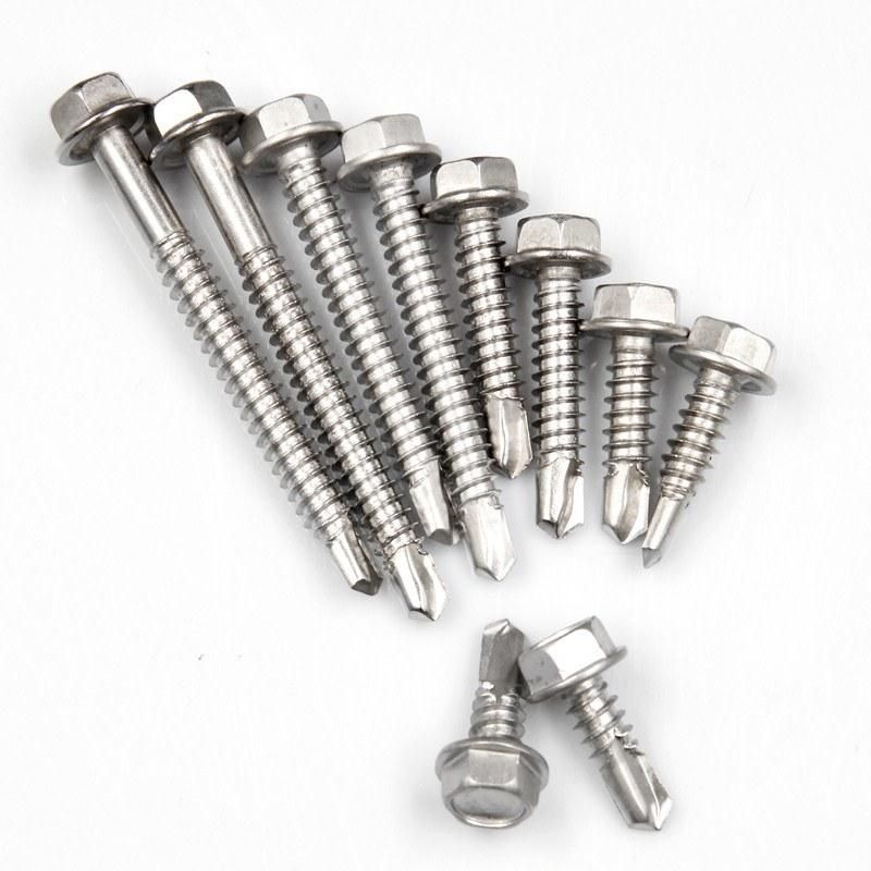 Stainless Steel Ss410 SS304 SS316 Hex Head Roofing Screw, Self Drilling Screw, Hex Head Self Tapping Roofing Screw