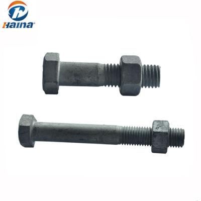 DIN933 Carbon Steel HDG Hex Bolt and Nut (M6-M16)