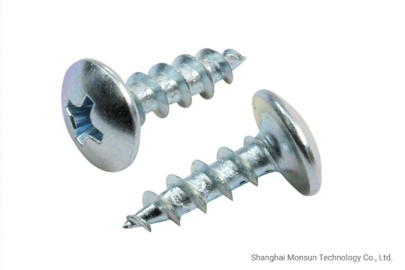 Mushroom Head Coarse Thread Cross Recess Zinc Steel Woodworking Screws