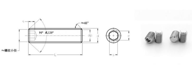 GB/T 77 304 Hexagon Socket Set Screws with Flat Point