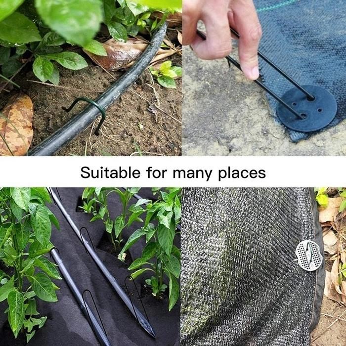 Heavy-Duty U-Shaped Garden Pegs Securing Stakes 8 Inch Spikes Pins Staples for Anchoring Landscape Fabric Tents SOD Lawn