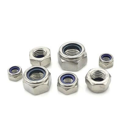 Ss-304 Ss-316 DIN-985 M6 M8 M10 Nylon Nut Stainless Steel Nyloc Nuts