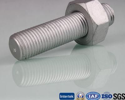 Galvanized B7 Stud Bolts / B7 Threaded Rod and Heavy Nut
