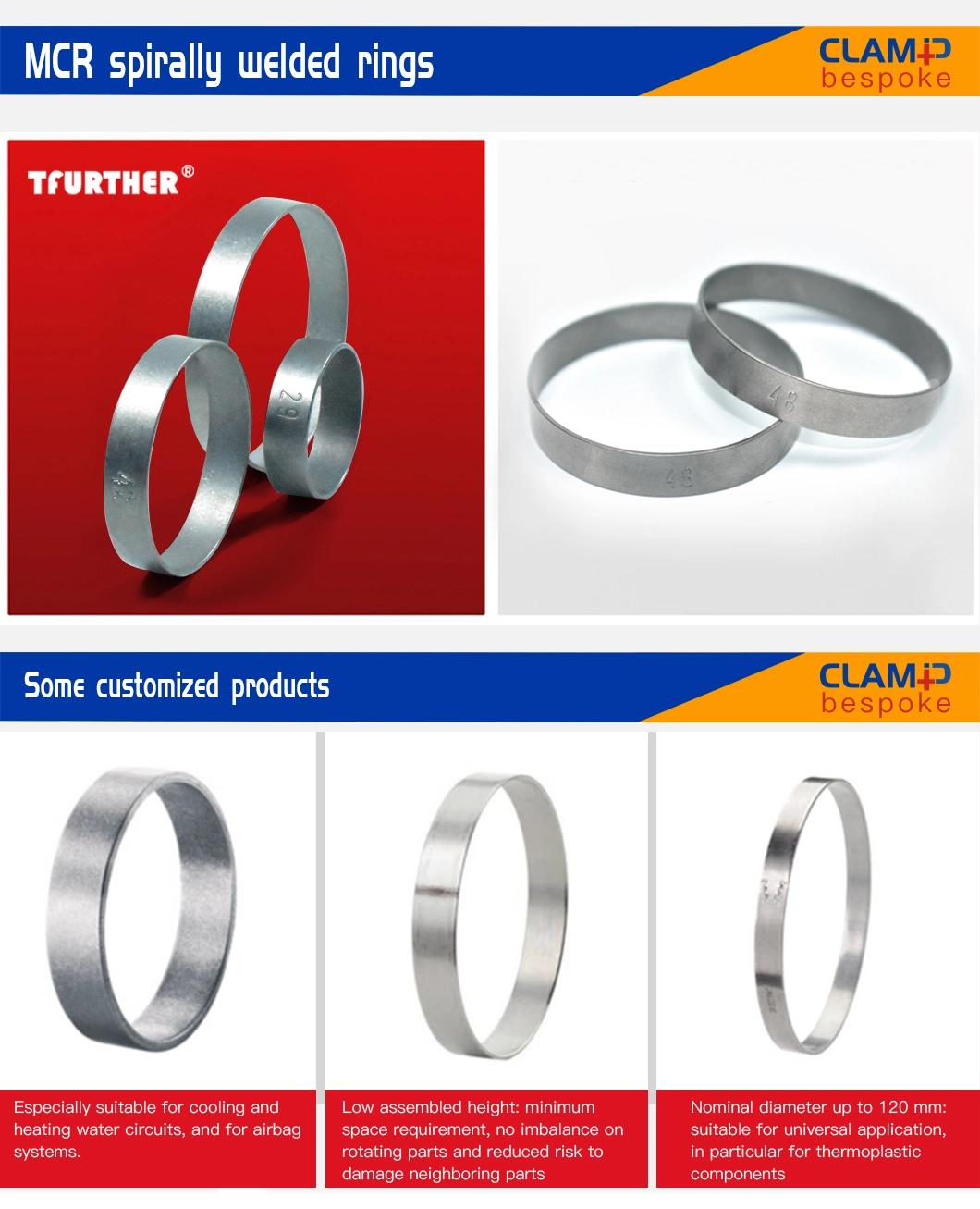 Multi Crimp Spirally Welded Stainless Steel 5mm 50mm Clamp Rings
