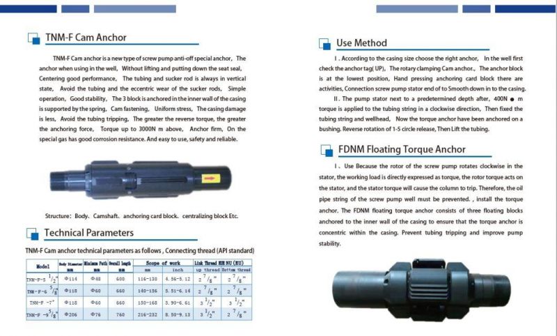 Tnm-F Cam Anchor for Pcp
