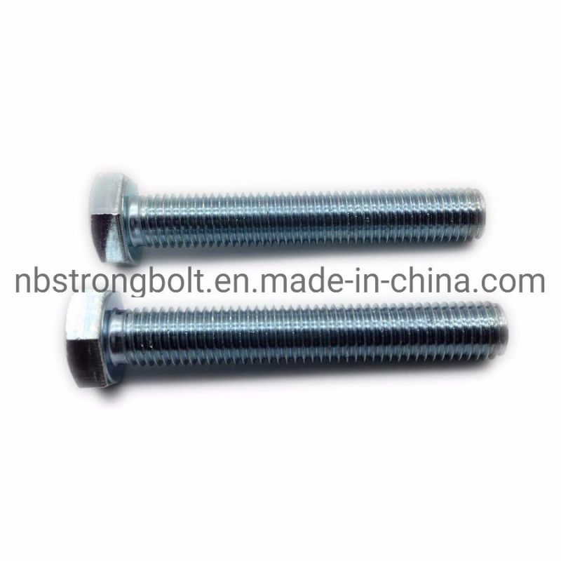 DIN933 Screw Hex Bolt Cl. 4.8 with White Zinc Plated Cr3+