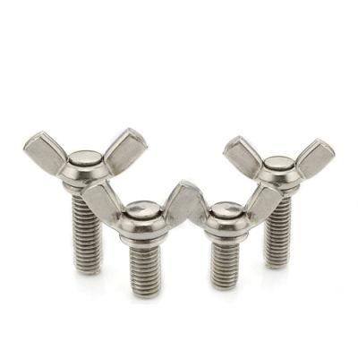 M6*20mm Carbon Steel Zinc Nickle Plated Grade 4.8 Ss 304 316 Butterfly Nuts Wing Nuts Wing Bolts