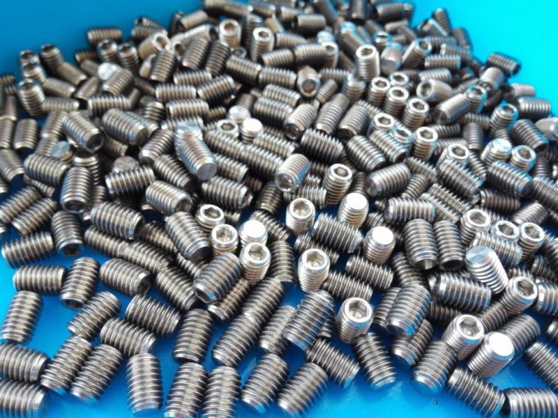 M6, M8, M10 Titanium Bolts DIN 913 Hexagon Socket Set Screws with Flat Point Titanium Screws
