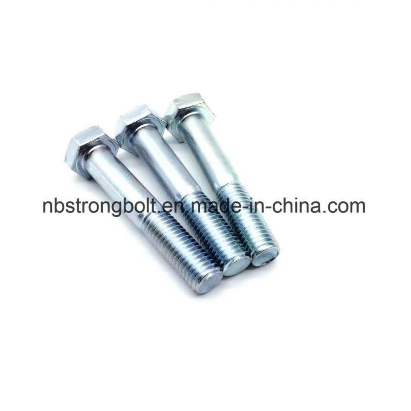 DIN931 Hex Bolt with White Zinc Plated Cr3+
