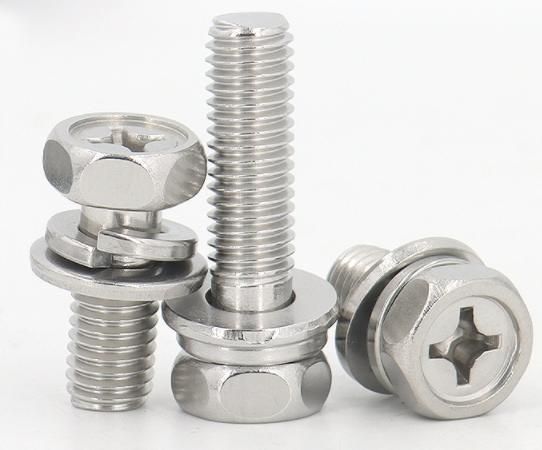 304 Stainless Steel Cross Socket External Hexagon Combination Screw with Three Combination Bolt